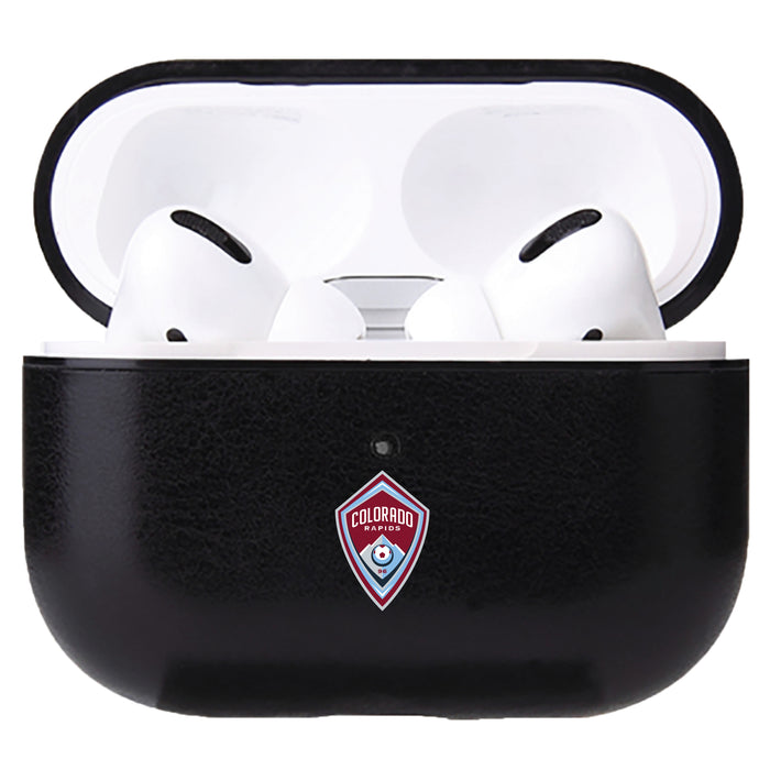 Fan Brander Black Leatherette Apple AirPod case with Colorado Rapids Primary Logo