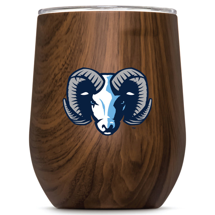 Corkcicle Stemless Wine Glass with Rhode Island Rams Primary Logo