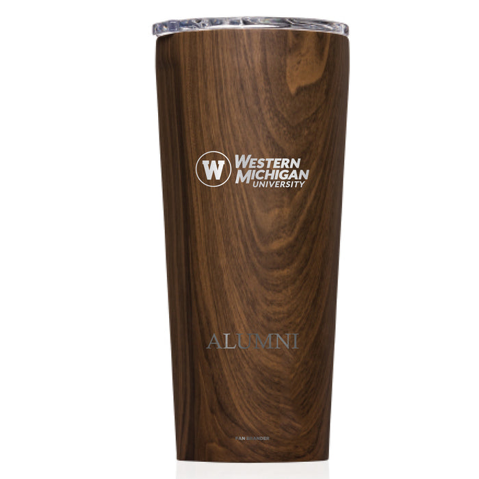 Triple Insulated Corkcicle Tumbler with Western Michigan Broncos Etched Alumni with Primary Logo
