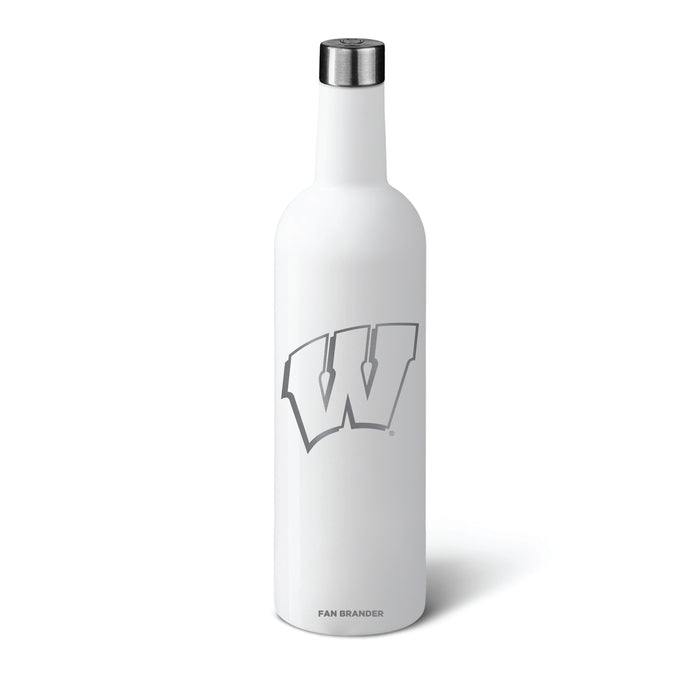 BruMate Winesulator Wine Canteen with Wisconsin Badgers Etched Primary Logo