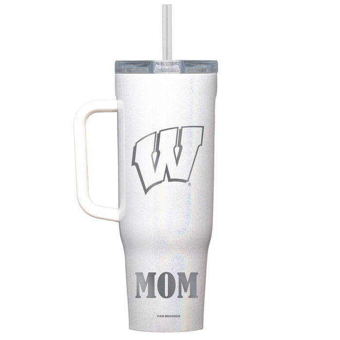 Corkcicle Cruiser 40oz Tumbler with Wisconsin Badgers Mom Primary Logo