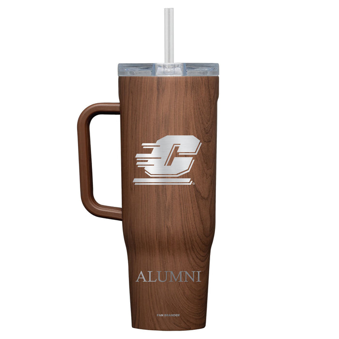 Corkcicle Cruiser 40oz Tumbler with Central Michigan Chippewas Etched Alumni with Primary Logo