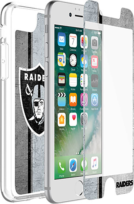 OtterBox Clear Symmetry Series Phone case with Oakland Raiders Alpha Glass Screen Protector