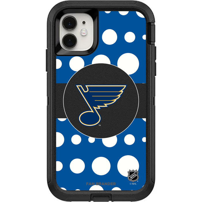 OtterBox Black Phone case with St. Louis Blues Polka Dots design