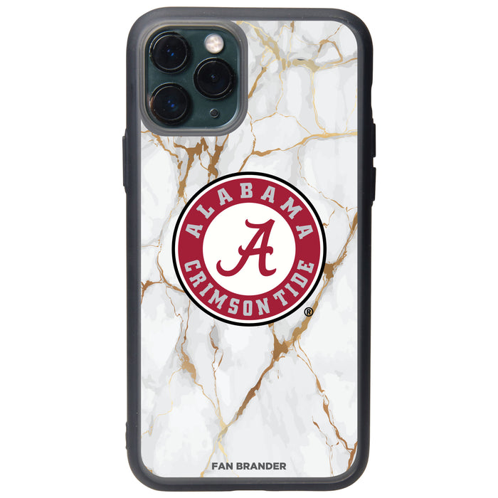 Fan Brander Slate series Phone case with Alabama Crimson Tide White Marble Design