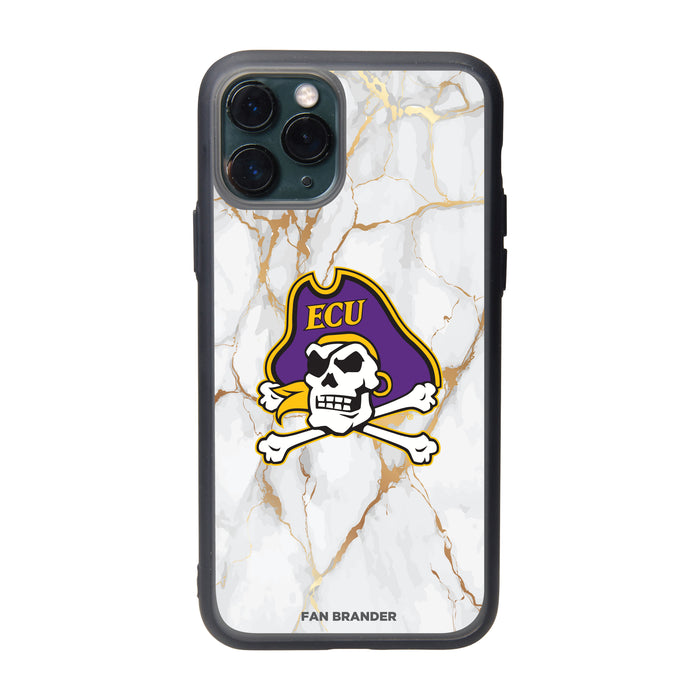 Fan Brander Slate series Phone case with East Carolina Pirates White Marble Design