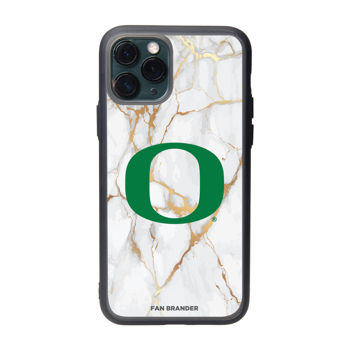 Fan Brander Slate series Phone case with Oregon Ducks White Marble Design