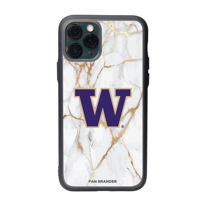 Fan Brander Slate series Phone case with Washington Huskies White Marble Design