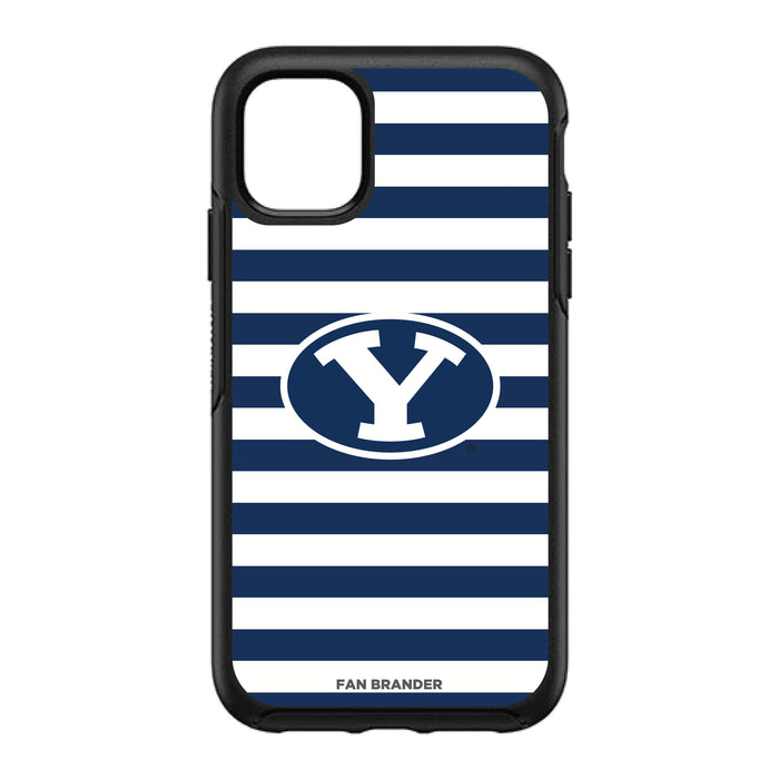 OtterBox Black Phone case with Brigham Young Cougars Tide Primary Logo and Striped Design