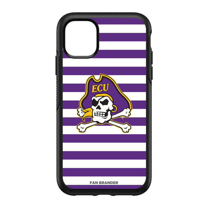 OtterBox Black Phone case with East Carolina Pirates Primary Logo and Striped Design