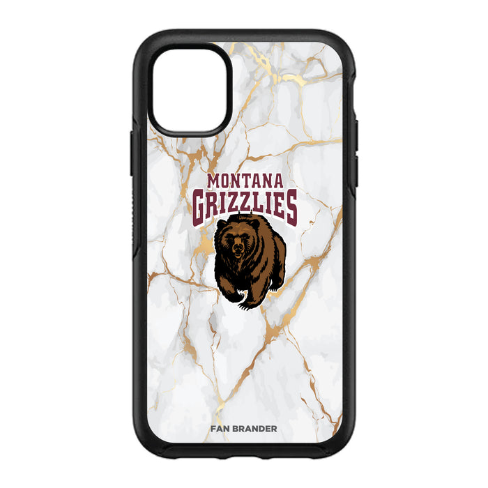 OtterBox Black Phone case with Montana Grizzlies White Marble Background