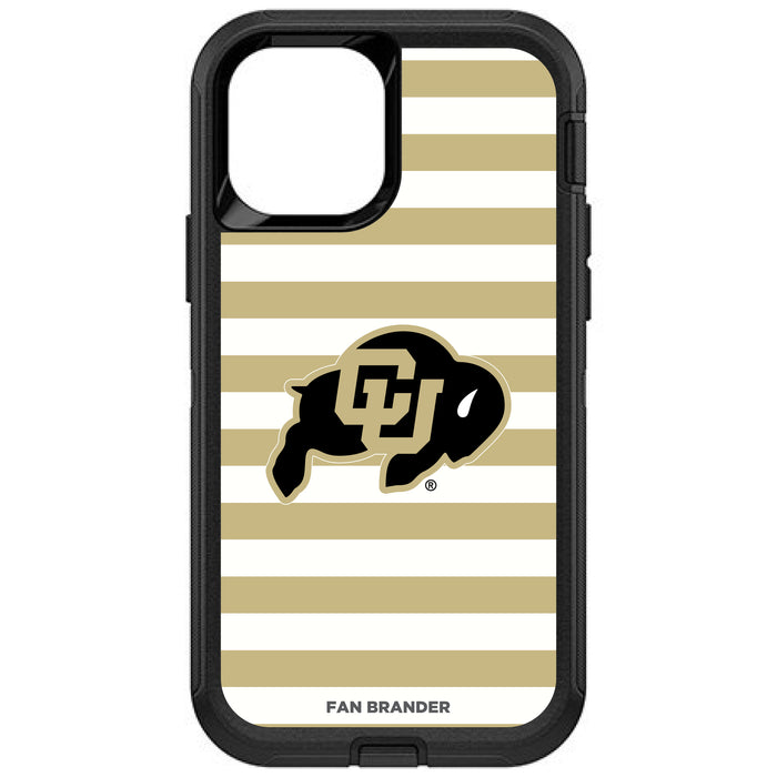 OtterBox Black Phone case with Colorado Buffaloes Tide Primary Logo and Striped Design
