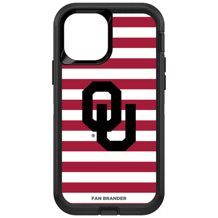OtterBox Black Phone case with Oklahoma Sooners Tide Primary Logo and Striped Design