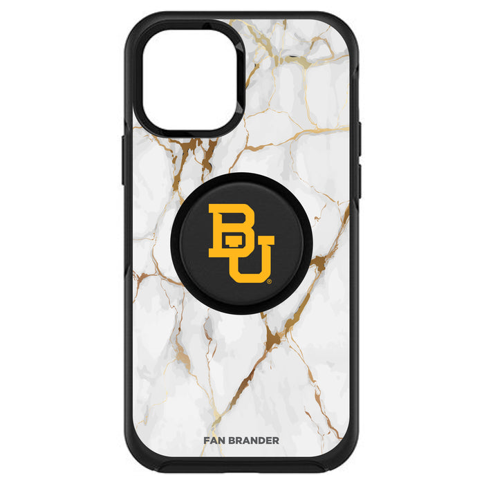 OtterBox Otter + Pop symmetry Phone case with Baylor Bears White Marble Background