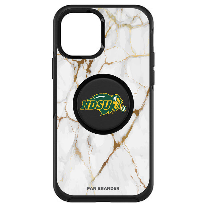 OtterBox Otter + Pop symmetry Phone case with North Dakota State Bison White Marble Background