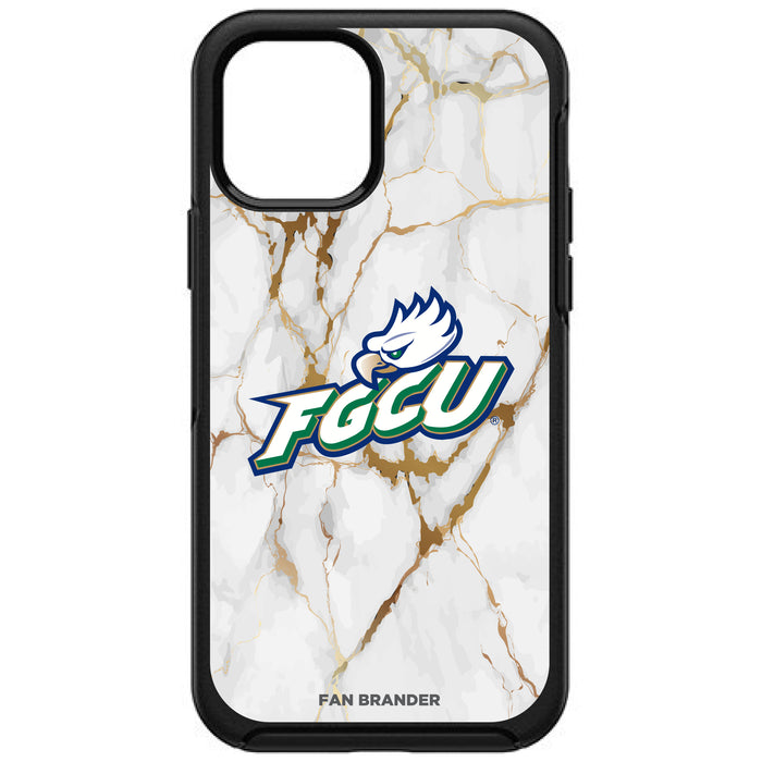 OtterBox Black Phone case with Florida Gulf Coast Eagles Tide White Marble Background