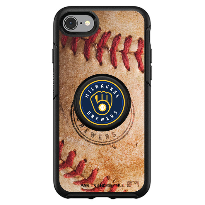 OtterBox Otter + Pop symmetry Phone case with Milwaukee Brewers Primary Logo with Baseball Design