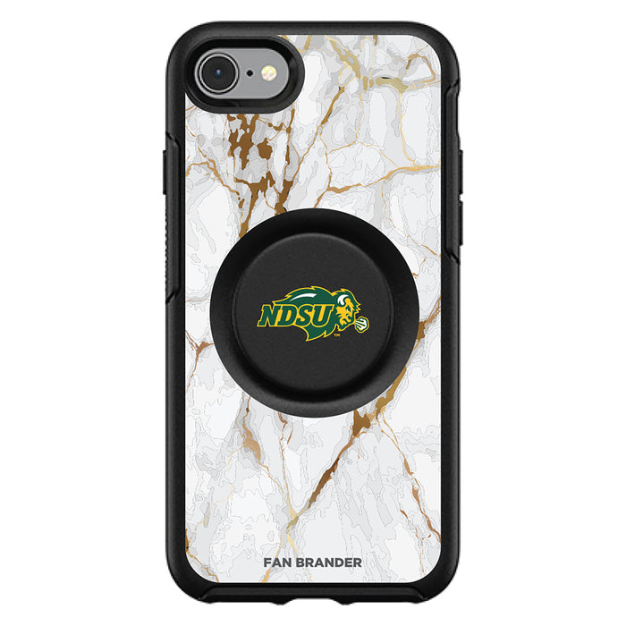 OtterBox Otter + Pop symmetry Phone case with North Dakota State Bison White Marble Background