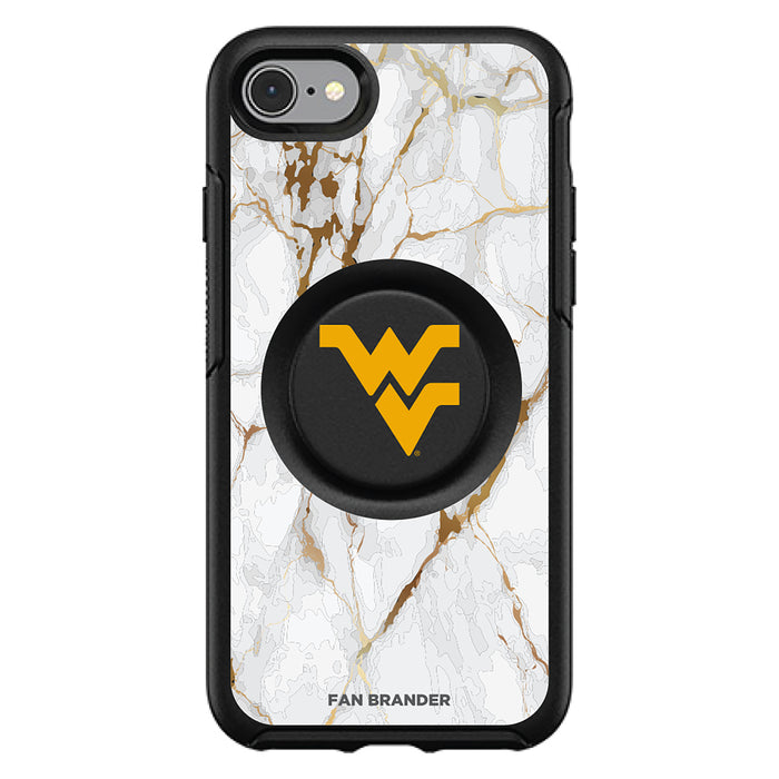 OtterBox Otter + Pop symmetry Phone case with West Virginia Mountaineers White Marble Background