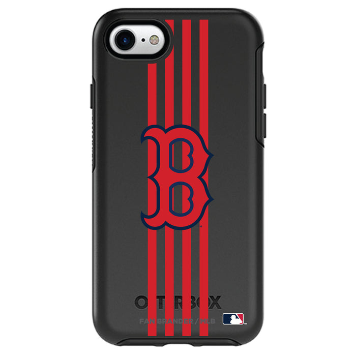 OtterBox Black Phone case with Boston Red Sox Primary Logo and Vertical Stripe