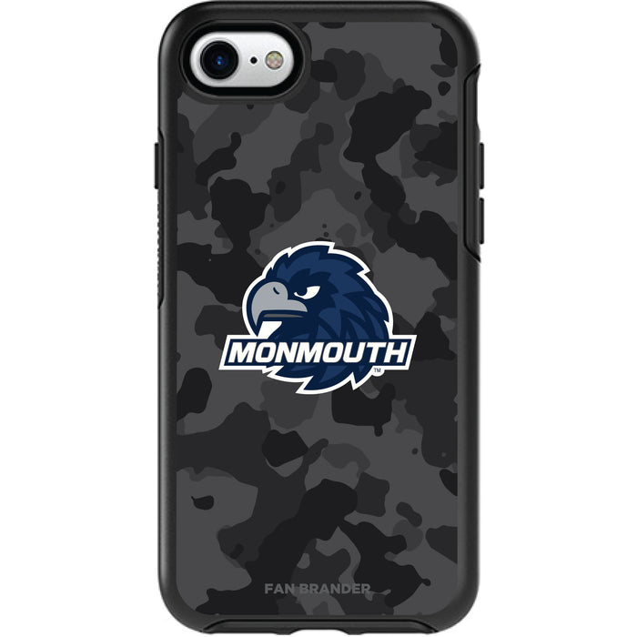 OtterBox Black Phone case with Monmouth Hawks Urban Camo Background