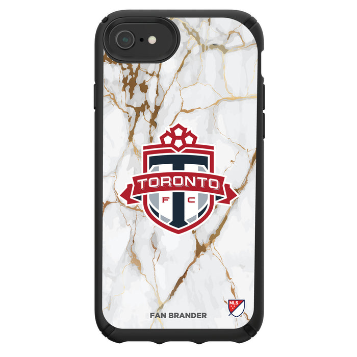 Speck Black Presidio Series Phone case with Toronto FC White Marble Background