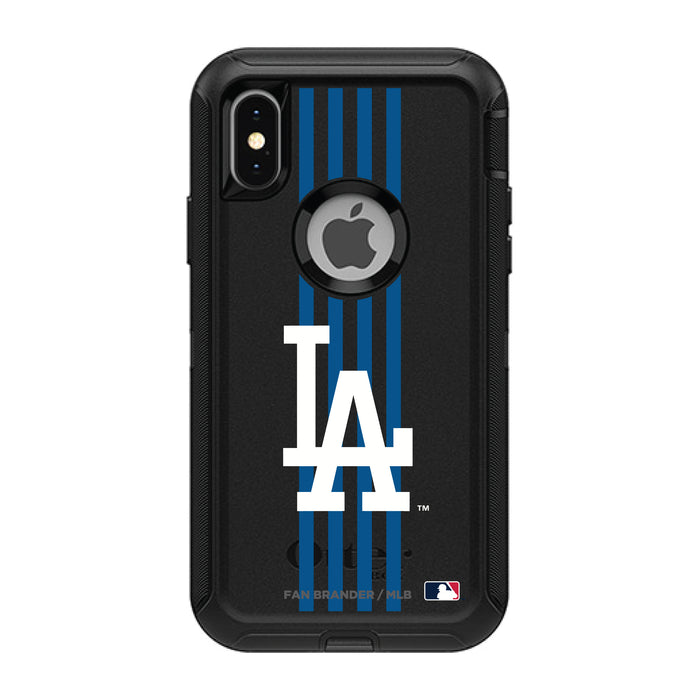 OtterBox Black Phone case with Los Angeles Dodgers Primary Logo and Vertical Stripe