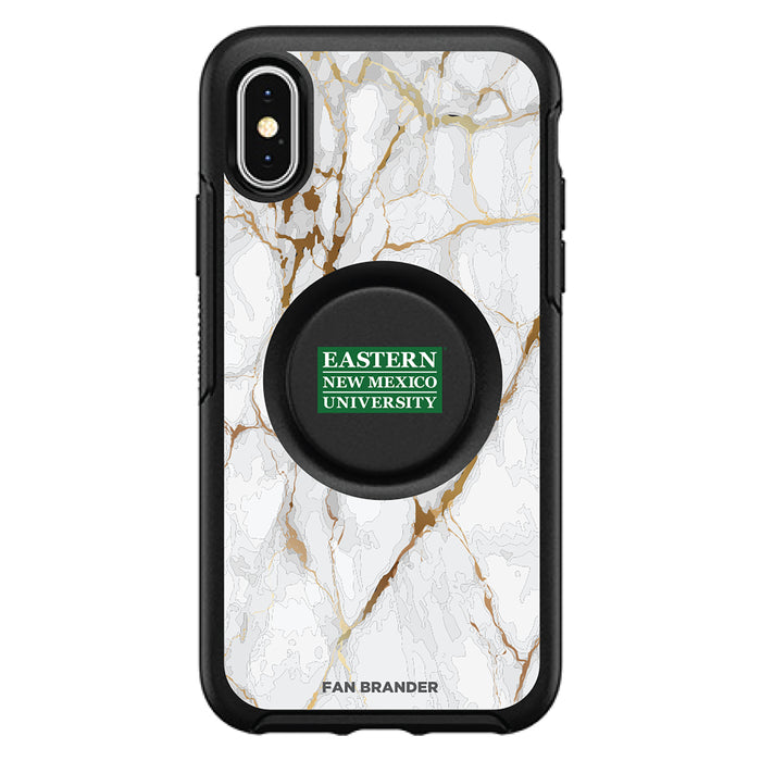 OtterBox Otter + Pop symmetry Phone case with Eastern New Mexico Greyhounds White Marble Background