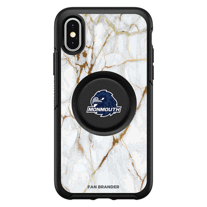 OtterBox Otter + Pop symmetry Phone case with Monmouth Hawks White Marble Background
