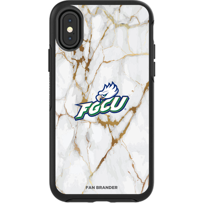 OtterBox Black Phone case with Florida Gulf Coast Eagles Tide White Marble Background