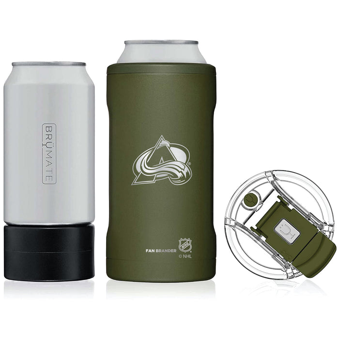 BruMate Hopsulator Trio 3-in-1 Insulated Can Cooler with Colorado Avalanche Primary Etched Logo