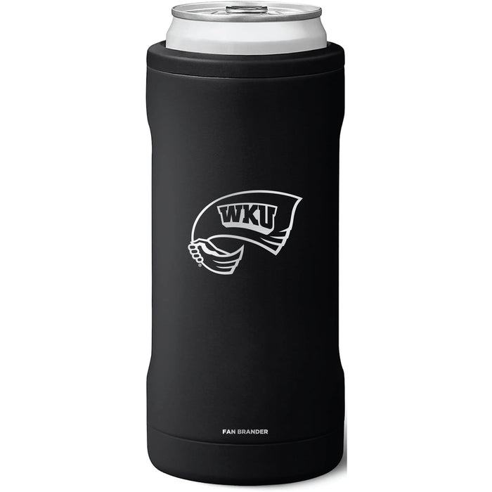BruMate Slim Insulated Can Cooler with Western Kentucky Hilltoppers Primary Logo