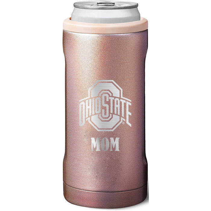 BruMate Slim Insulated Can Cooler with Ohio State Buckeyes Mom Primary Logo
