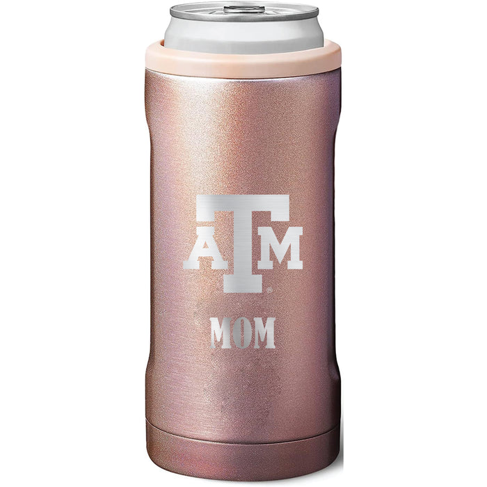 BruMate Slim Insulated Can Cooler with Texas A&M Aggies Mom Primary Logo