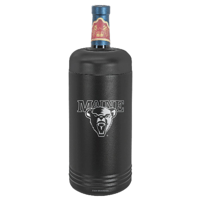 Fan Brander Wine Chiller Tumbler with Maine Black Bears Etched Primary Logo