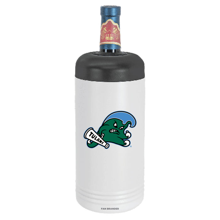 Fan Brander Wine Chiller Tumbler with Tulane Green Wave Primary Logo