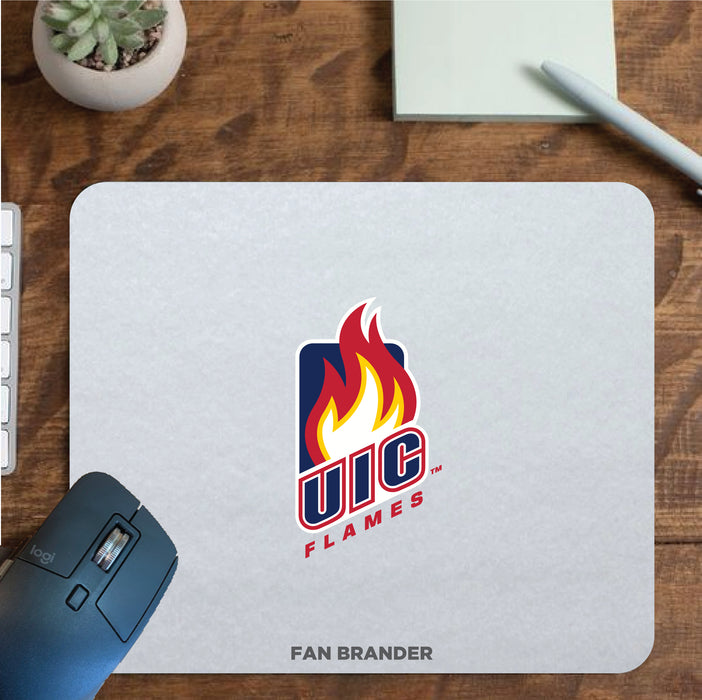 Fan Brander Mousepad with Illinois @ Chicago Flames design, for home, office and gaming.