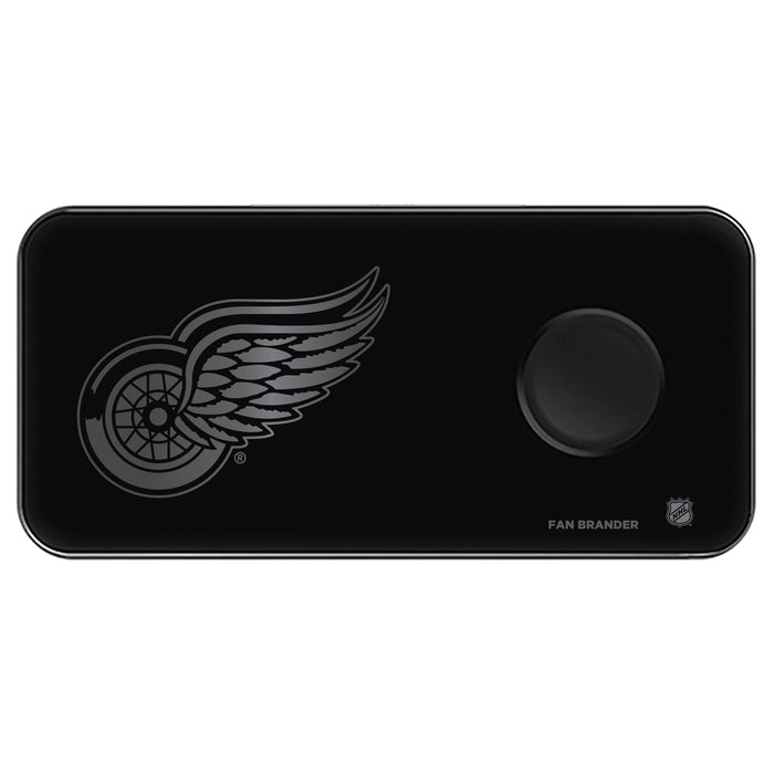 Fan Brander 3 in 1 Glass Wireless Charger with Detroit Red Wings laser etched Primary Logo