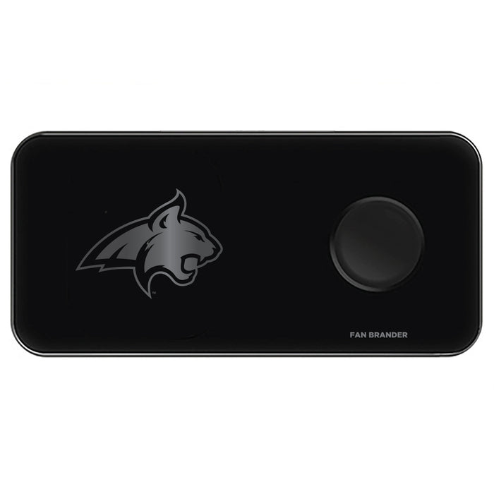 Fan Brander 3 in 1 Glass Wireless Charger with Montana State Bobcats laser etched Primary Logo