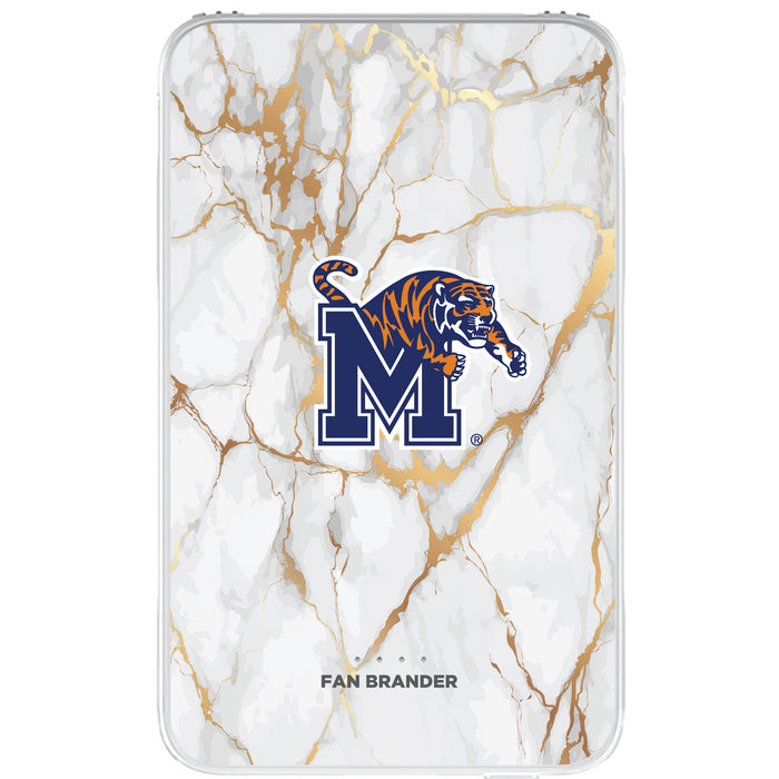 Fan Brander 10,000 mAh Portable Power Bank with Memphis Tigers Whate Marble Design