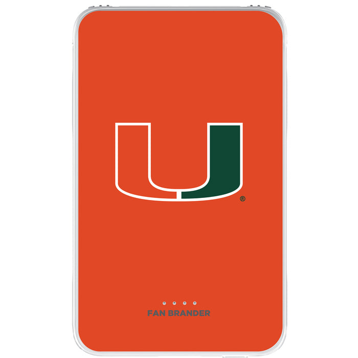 Fan Brander 10,000 mAh Portable Power Bank with Miami Hurricanes Primary Logo on Team Background