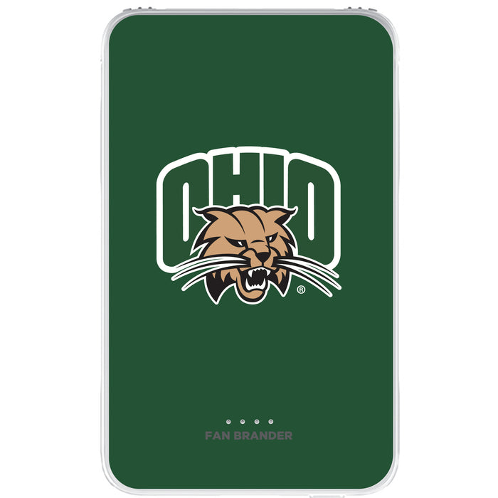 Fan Brander 10,000 mAh Portable Power Bank with Ohio University Bobcats Primary Logo on Team Background