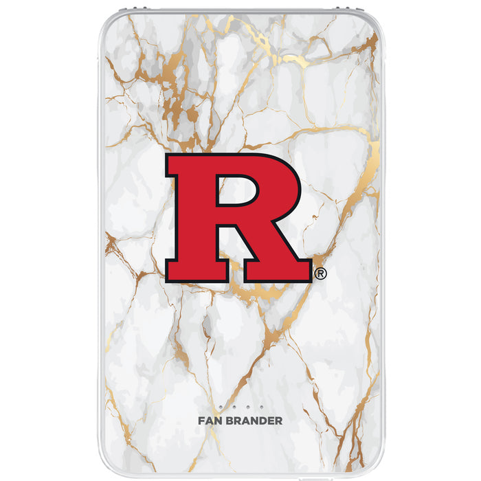 Fan Brander 10,000 mAh Portable Power Bank with Rutgers Scarlet Knights Whate Marble Design