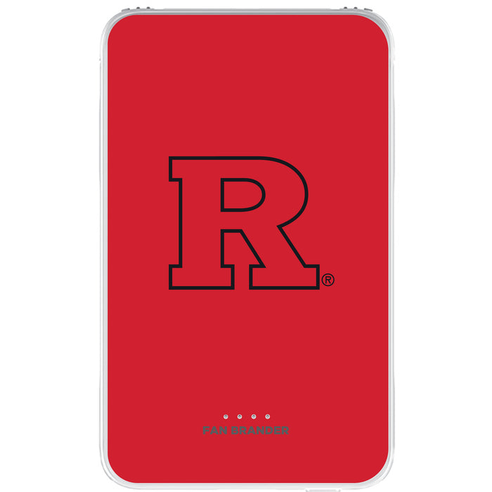 Fan Brander 10,000 mAh Portable Power Bank with Rutgers Scarlet Knights Primary Logo on Team Background