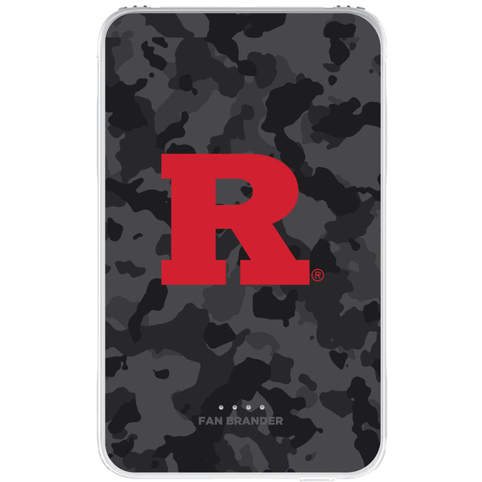 Fan Brander 10,000 mAh Portable Power Bank with Rutgers Scarlet Knights Urban Camo Background