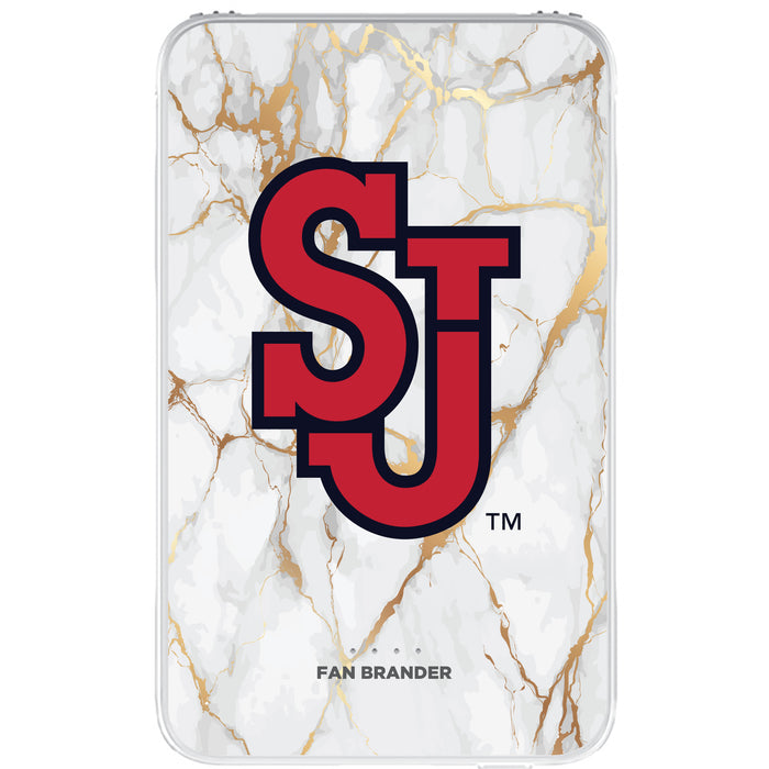 Fan Brander 10,000 mAh Portable Power Bank with St. John's Red Storm Whate Marble Design