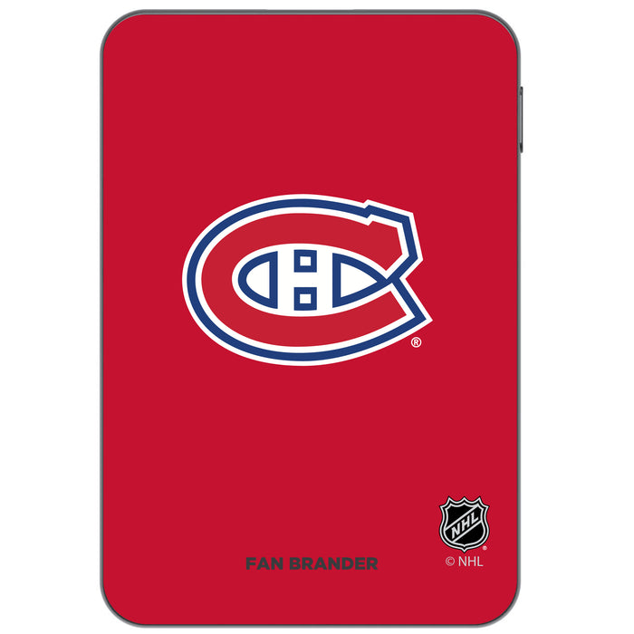 Otterbox Power Bank with Montreal Canadiens Primary Logo on team color background