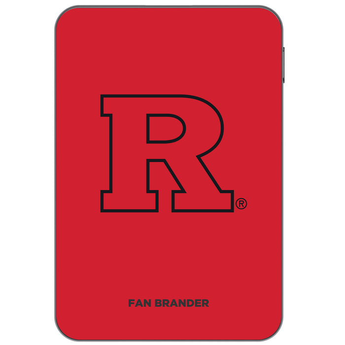 Otterbox Power Bank with Rutgers Scarlet Knights Primary Logo on Team Background Design