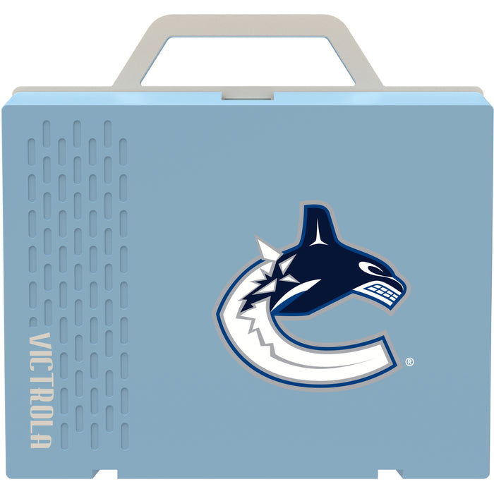 Victrola Re-Spin Sustainable Bluetooth Suitcase Record Player with Vancouver Canucks Primary Logo