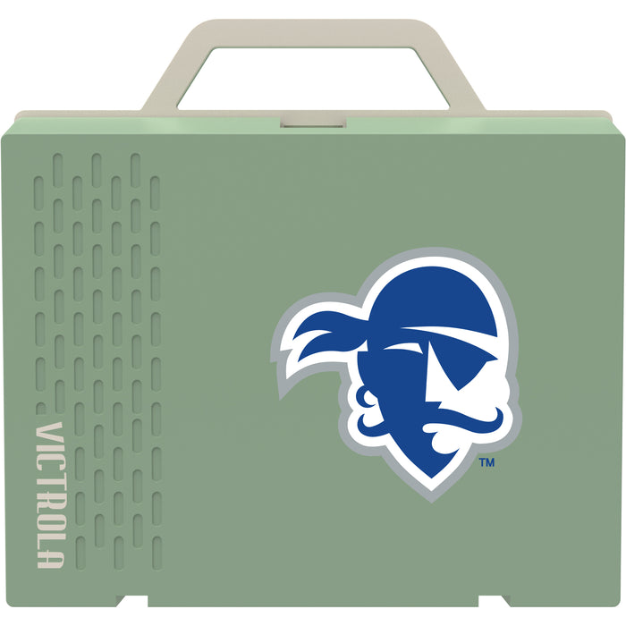 Victrola Re-Spin Sustainable Bluetooth Suitcase Record Player with Seton Hall Pirates Primary Logo